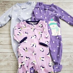 Carters fleece footed pjs